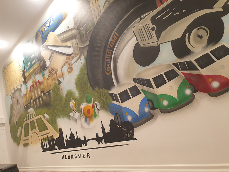 Wanddesign im Fitnessbereich